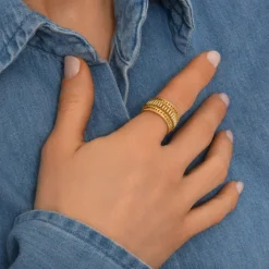 Alicudi adjustable medium ring - gold