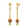 Alicudi dangle stud earrings - turquoise and coral