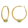Alicudi hoop earrings - turquoise and coral