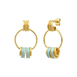 Alicudi hoop earrings for pierced posts - turquoise