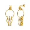 Alicudi pierced stud earrings - white
