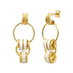 Alicudi pierced stud earrings - white