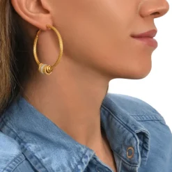 Alicudi wide hoop earrings - white