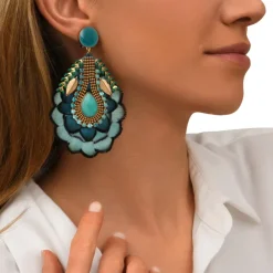 Alizia clip-on earrings - blue