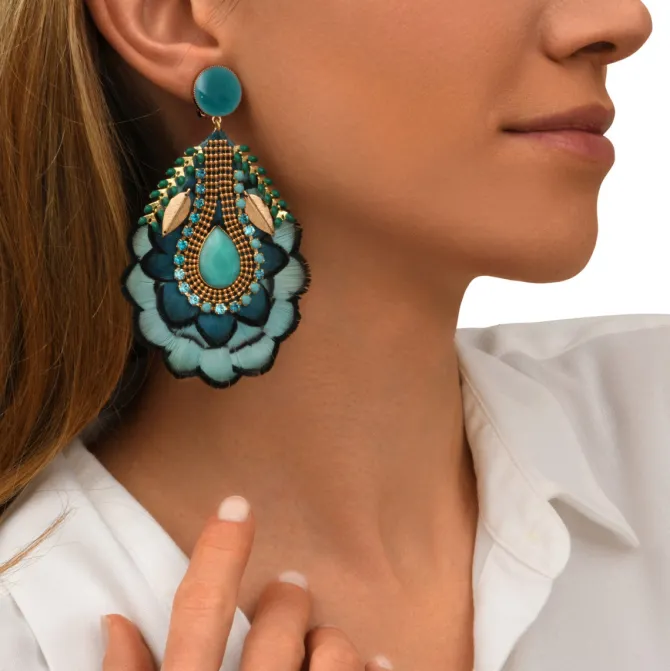 Alizia clip-on earrings - blue