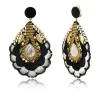 Alizia clip-on earrings - black and white
