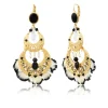 Alizia feather sleeper earrings - black and white