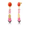 Alizia pierced stud earrings in gold-tone metal - fuchsia pink