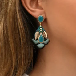 Alizia pierced stud earrings - blue