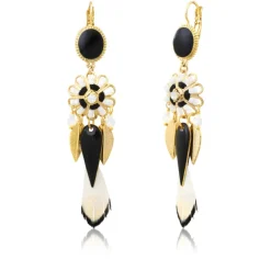 Alizia sleeper earrings - black and white