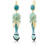 Alizia thin sleeper earrings - blue