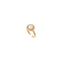 Angelique adjustable ring - white