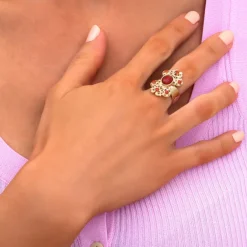 Angelique adjustable ring - red