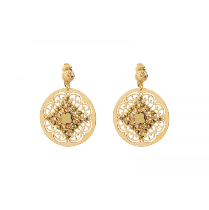 Angelique clip-on earrings - gold