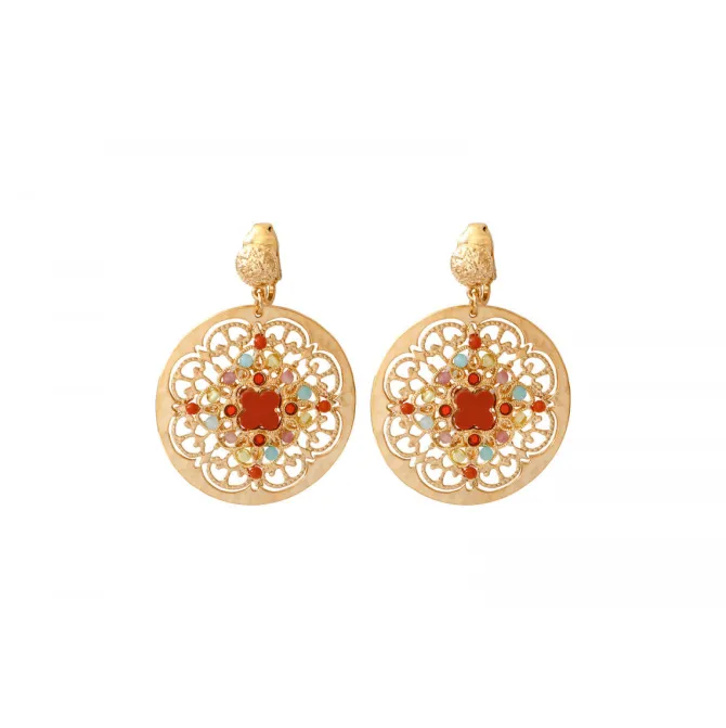 Angelique clip-on earrings - multicoloured