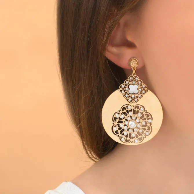 Angelique clip-on earrings - white