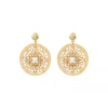 Angelique fine stud earrings - white