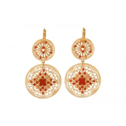 Angelique large sleeper earrings - red