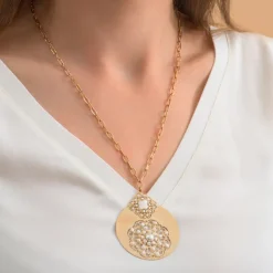 Angelique long necklace - white
