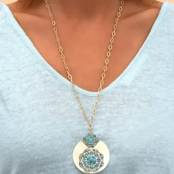 Angelique long necklace - turquoise