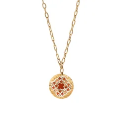 Angelique Pendant Chain Necklace - Red