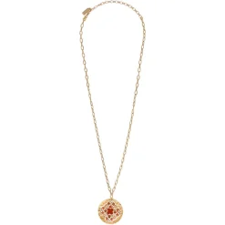 Angelique Pendant Chain Necklace - Red