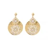Angelique pierced stud earrings - white