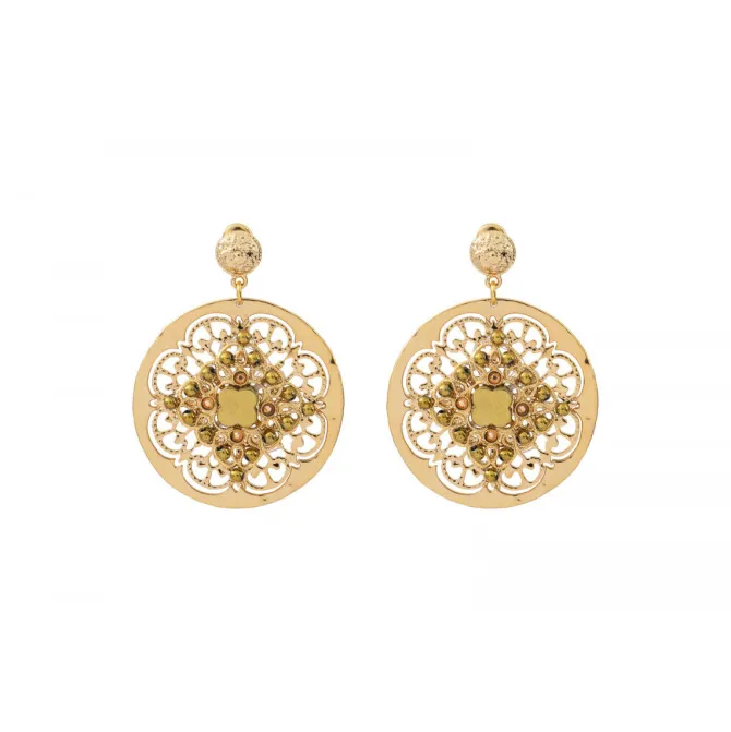 Angelique pierced stud earrings - gold