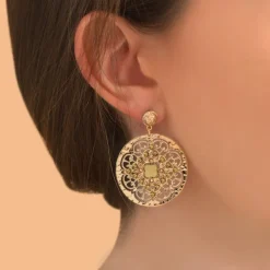 Angelique pierced stud earrings - gold