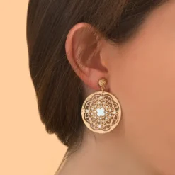 Angelique thin clip-on earrings - white