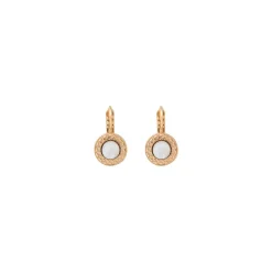 Angelique thin sleeper earrings - white