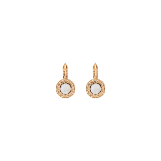 Angelique thin sleeper earrings - white