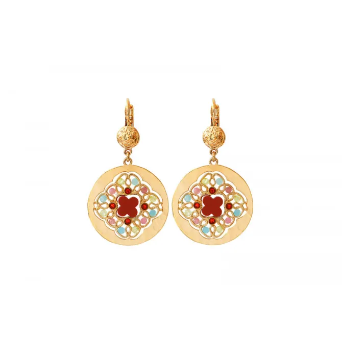 Angelique thin sleeper earrings - multicoloured
