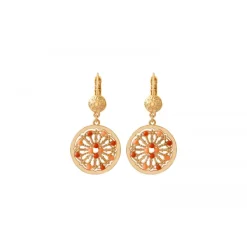 Angelique thin sleeper earrings - red