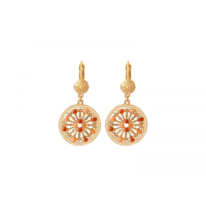 Angelique thin sleeper earrings - red