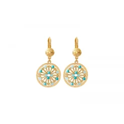 Angelique thin sleeper earrings - turquoise
