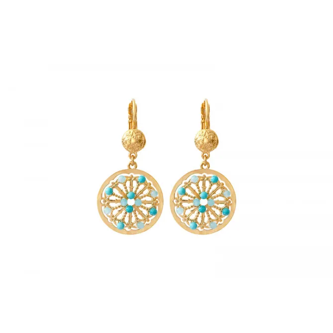 Angelique thin sleeper earrings - turquoise