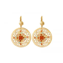 Angelique wide sleeper earrings - multicoloured
