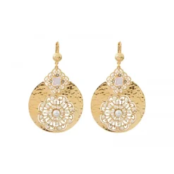 Angelique wide sleeper earrings - white