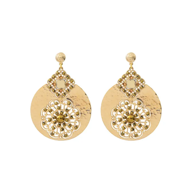 Angelique wide stud earrings - gold