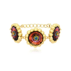 Angèle adjustable chain bracelet - orange and purple