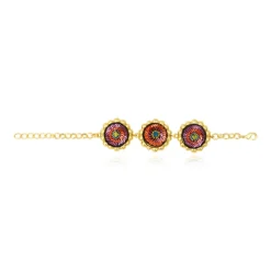 Angèle adjustable chain bracelet - orange and purple