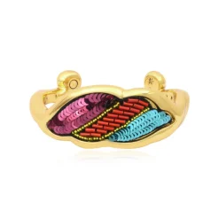 Angèle bangle bracelet - orange and purple