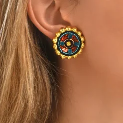 Angèle clip-on earrings - orange