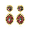 Angèle clip-on earrings - orange and purple
