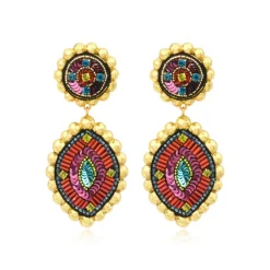 Angèle clip-on earrings - orange and purple