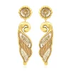 Angèle long clip-on earrings - gold