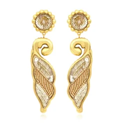 Angèle long clip-on earrings - gold
