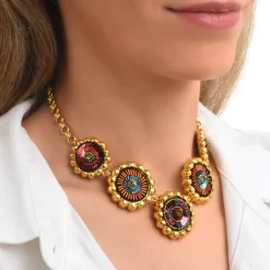 Angèle necklace - orange and purple