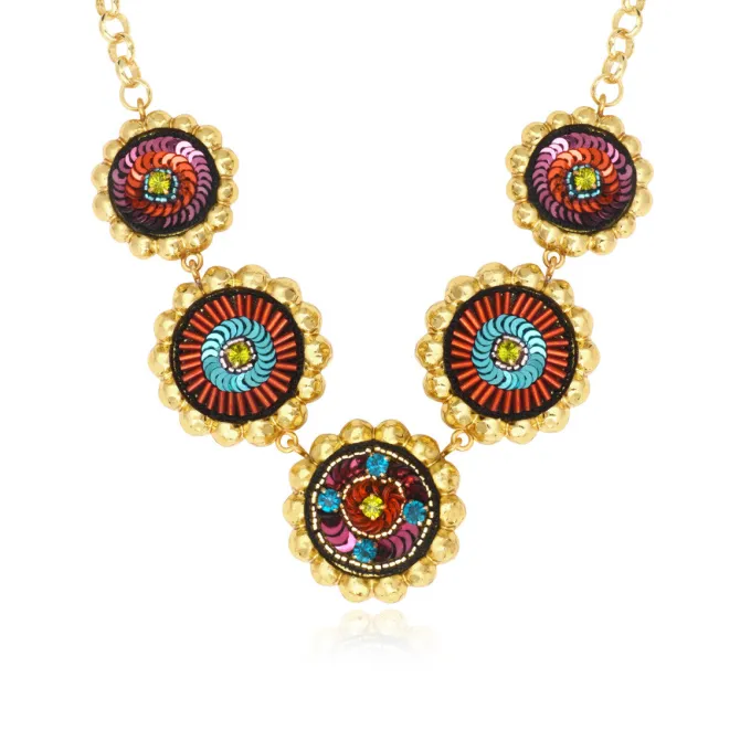 Angèle necklace - orange and purple